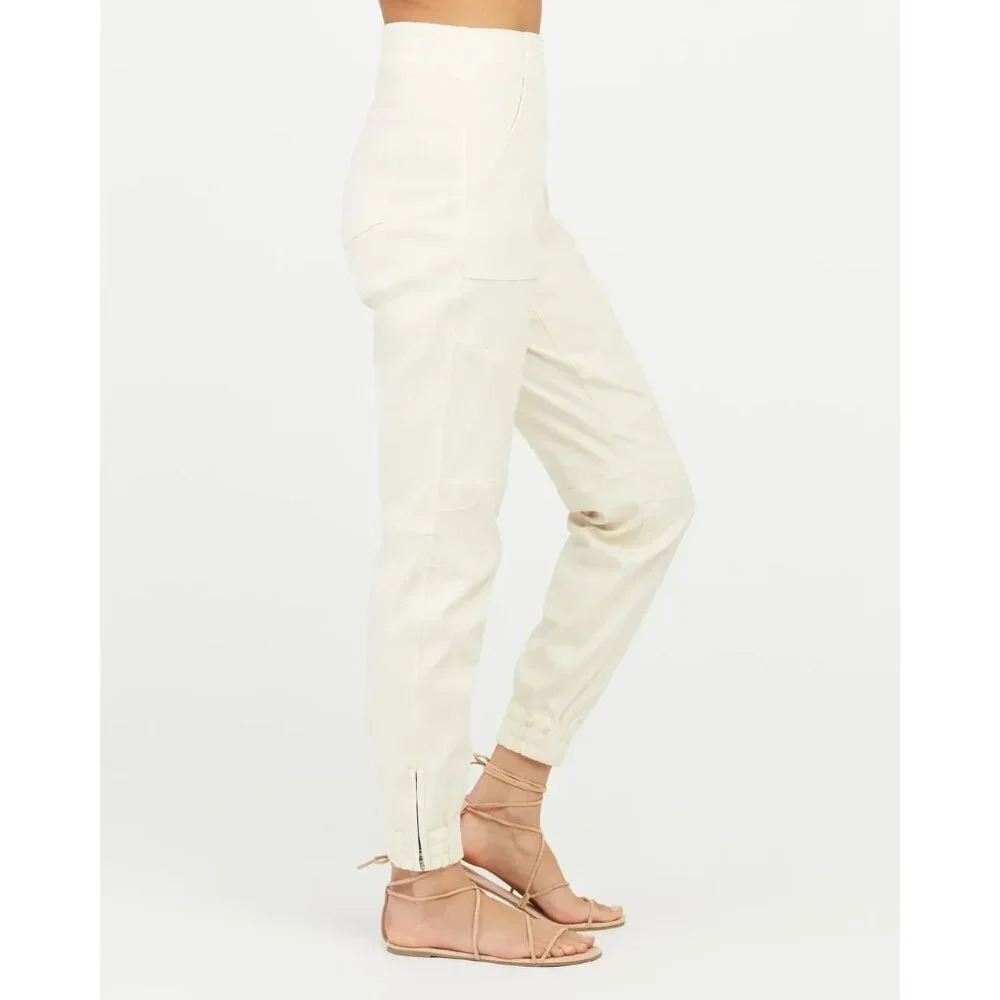 Spanx Stretch Twill Jogger Pant Parchment Off White M - Picture 2 of 8